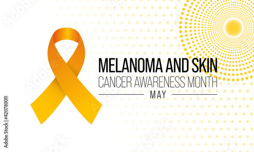 Melanoma and skin cancer awareness month observed each year in May, Exposure to ultraviolet (UV) rays causes most cases of melanoma, the deadliest kind of skin cancer. Vector illustration.