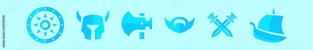 set of rpg game cartoon icon design template with various models. vector illustration isolated on blue background