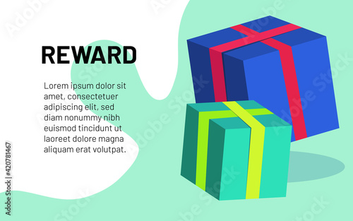 online reward gift box vector illustration concept, digital referral program, can use for, landing page, template, ui, web, homepage, poster, banner, flyer, coupon
