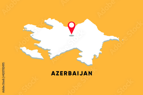 Azerbaijan Isometric map with location icon vector illustration design photo