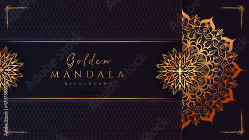 Ornamental luxury mandala background with golden arabesque pattern arabic islamic east style.decorative mandala for print, poster, cover, brochure, flyer, banner