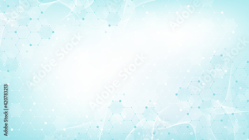 Health care and medical pattern innovation concept background design. Abstract geometric hexagons shape medicine and science background. Vector illustration.