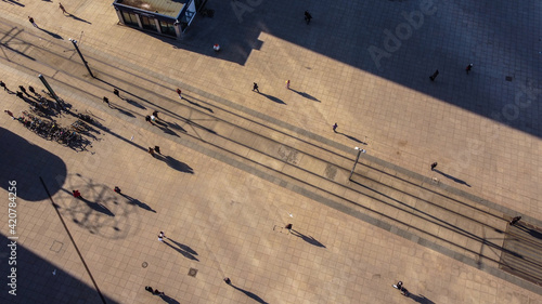 Valokuva Famous Alexanderplatz Square in Berlin from above - aerial view - urban photogra
