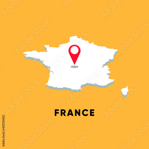  France Isometric map with location icon vector illustration design