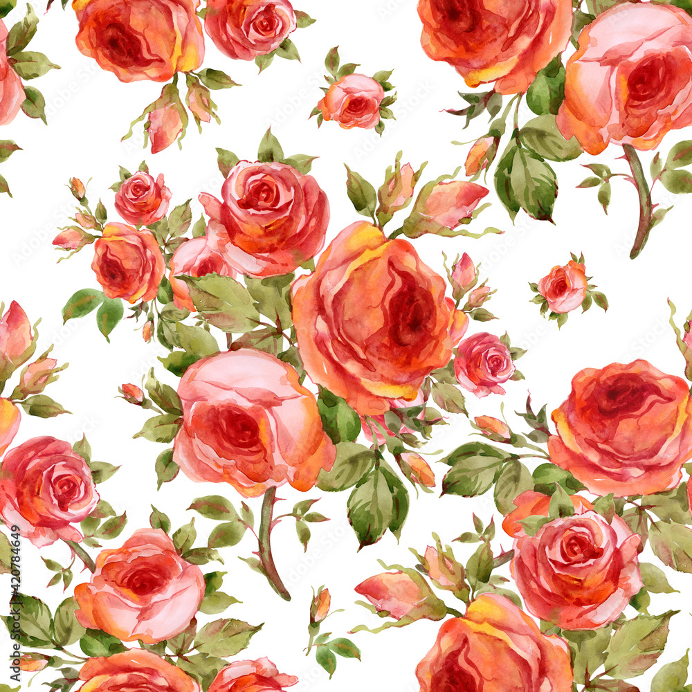 Seamless pattern of beautiful bouquets of roses Seamless pattern of beautiful bouquets of roses