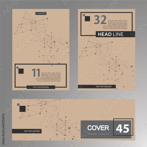 Cover book connect dots, great design for any purposes. Vector design banner. Vector abstract background. Communication network. Line art style. Concept poster design template