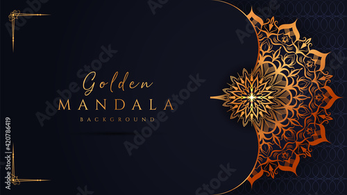 Ornamental luxury mandala background with golden arabesque pattern arabic islamic east style.decorative mandala design
