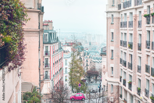 Residential Architecture and street in Paris 