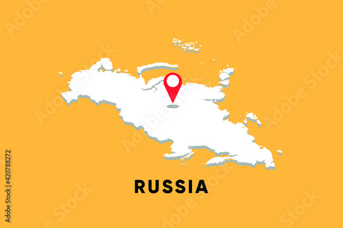 Russia Isometric map with location icon vector illustration design.