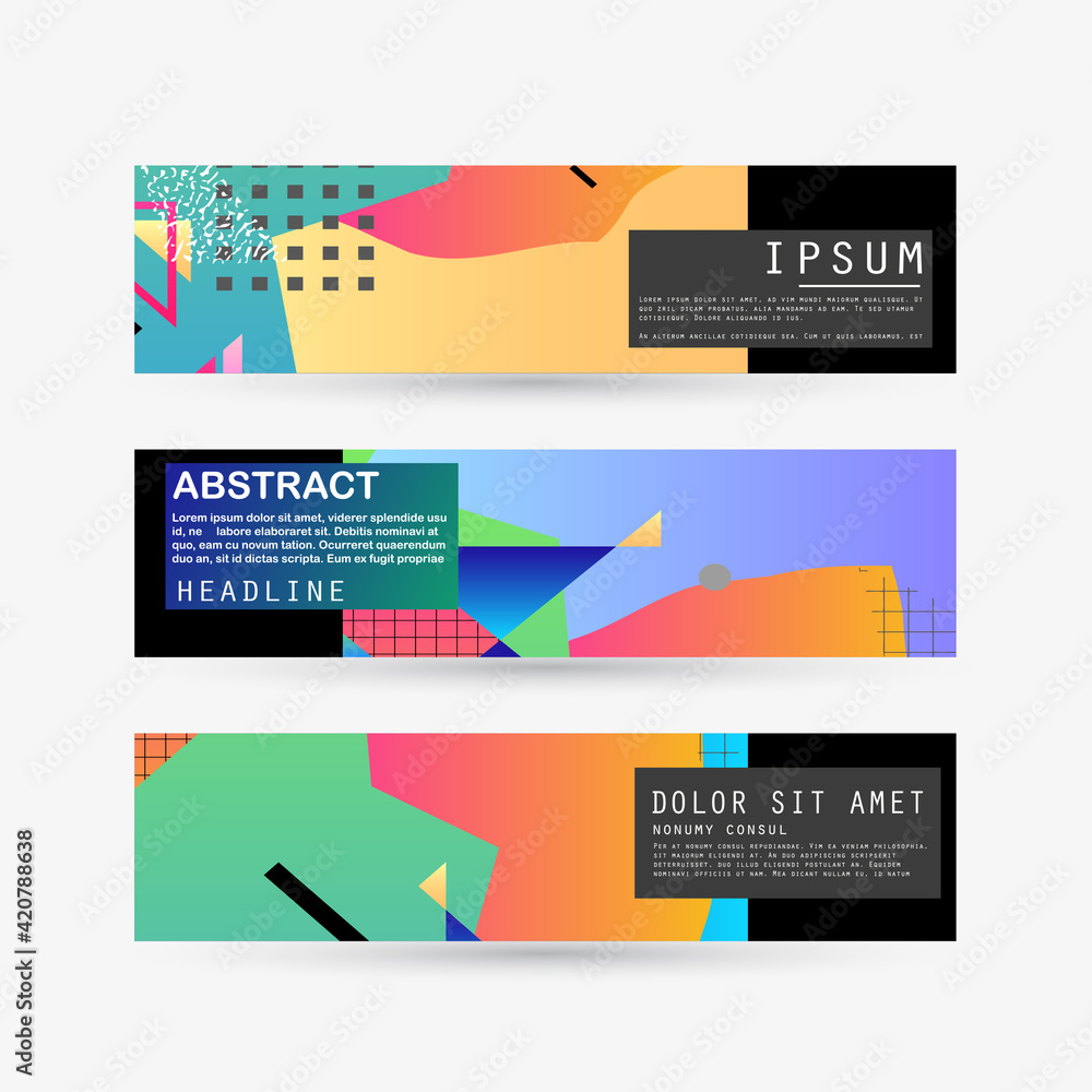 Fototapeta premium Vector horizontal banner template, abstract design