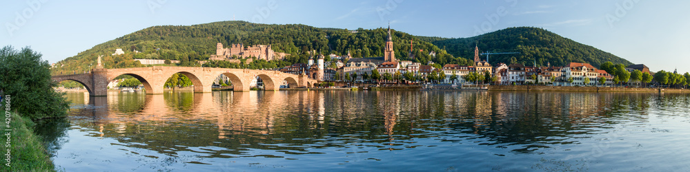 Panoramic view of the old town in Heidelberg, Germany