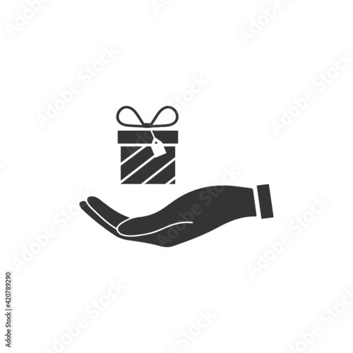 Gift box hand icons