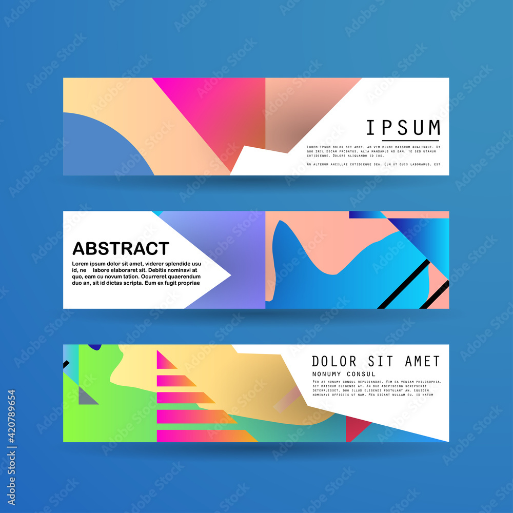 Fototapeta premium Vector horizontal banner template, abstract design