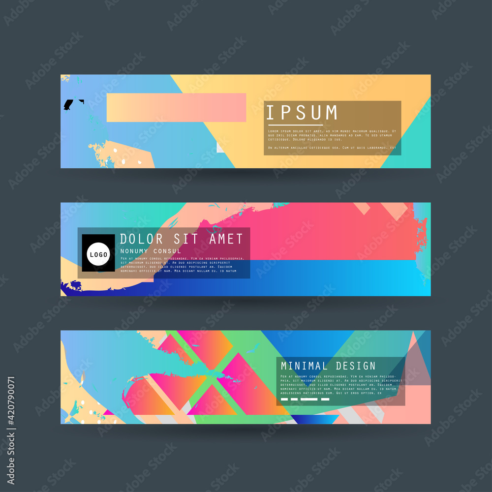 Fototapeta premium Vector horizontal banner template, abstract design