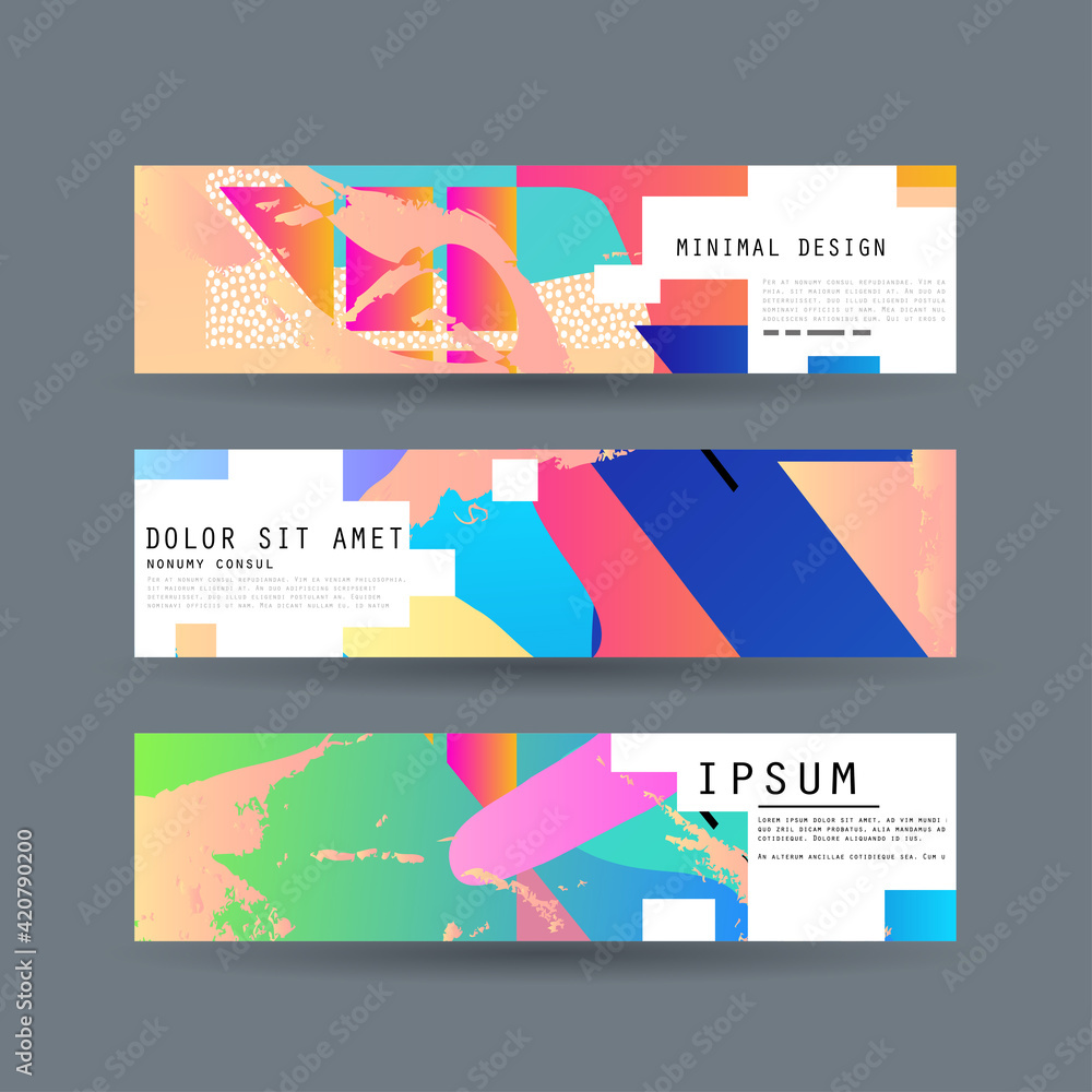 Naklejka premium Vector horizontal banner template, abstract design
