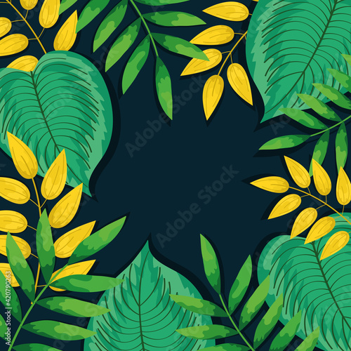 tropical colors leafs