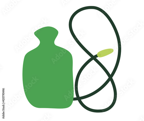 combined enema with heating pad. Vector hand drawn doodle illustration