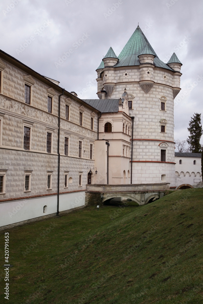 Royal tower of Krasiczyn castle (Zamek w Krasiczynie) near Przemysl. Poland