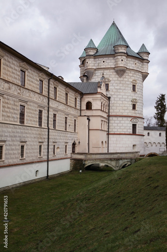 Royal tower of Krasiczyn castle (Zamek w Krasiczynie) near Przemysl. Poland