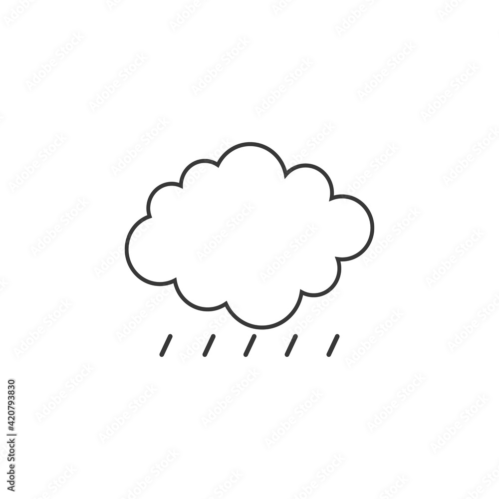 Cloud Rain Storm Weather Minimalistic Flat Line Outline Stroke Icon Pictogram Symbol Cloud Rain Storm Weather Minimalistic Flat Line Outline Stroke Icon Pictogram Symbol