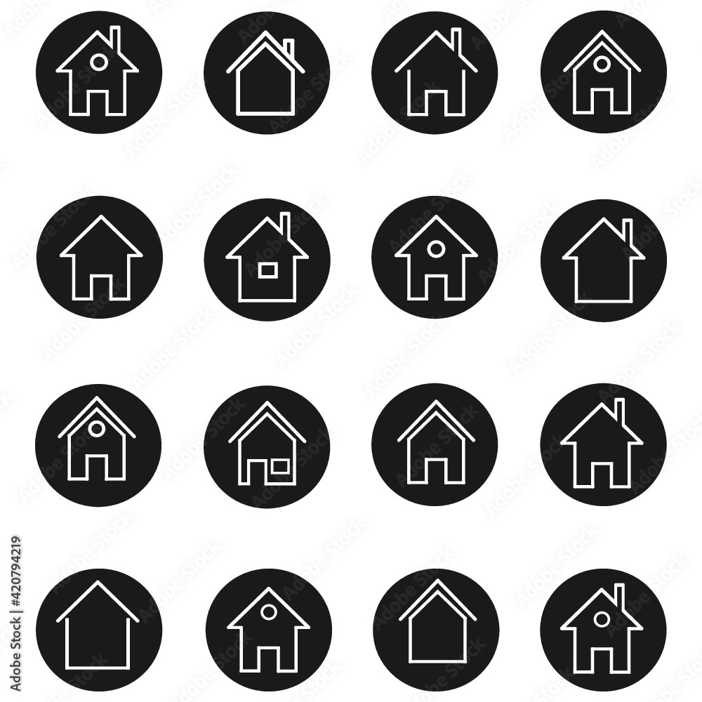 Simple collection of home related line icons. Thin line vector set of signs for infographic, logo, app development and website design.