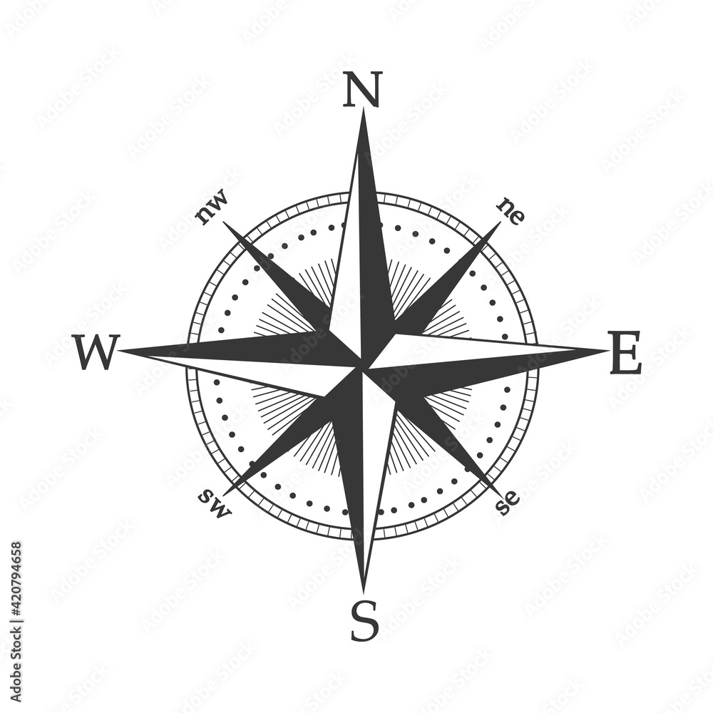 illustration of compass rose vektor illustration of compass rose vektor