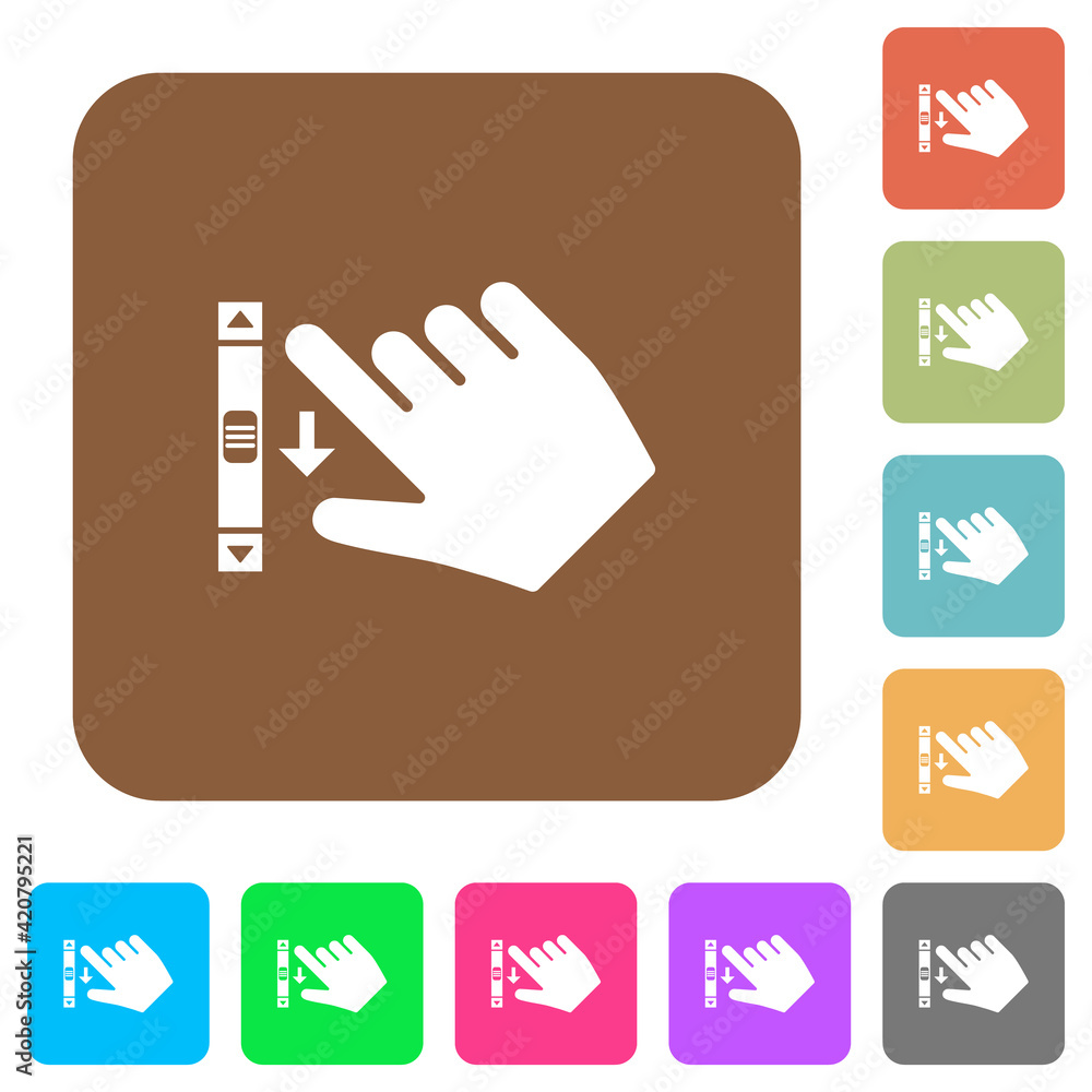 Right handed scroll down gesture rounded square flat icons Right handed scroll down gesture rounded square flat icons