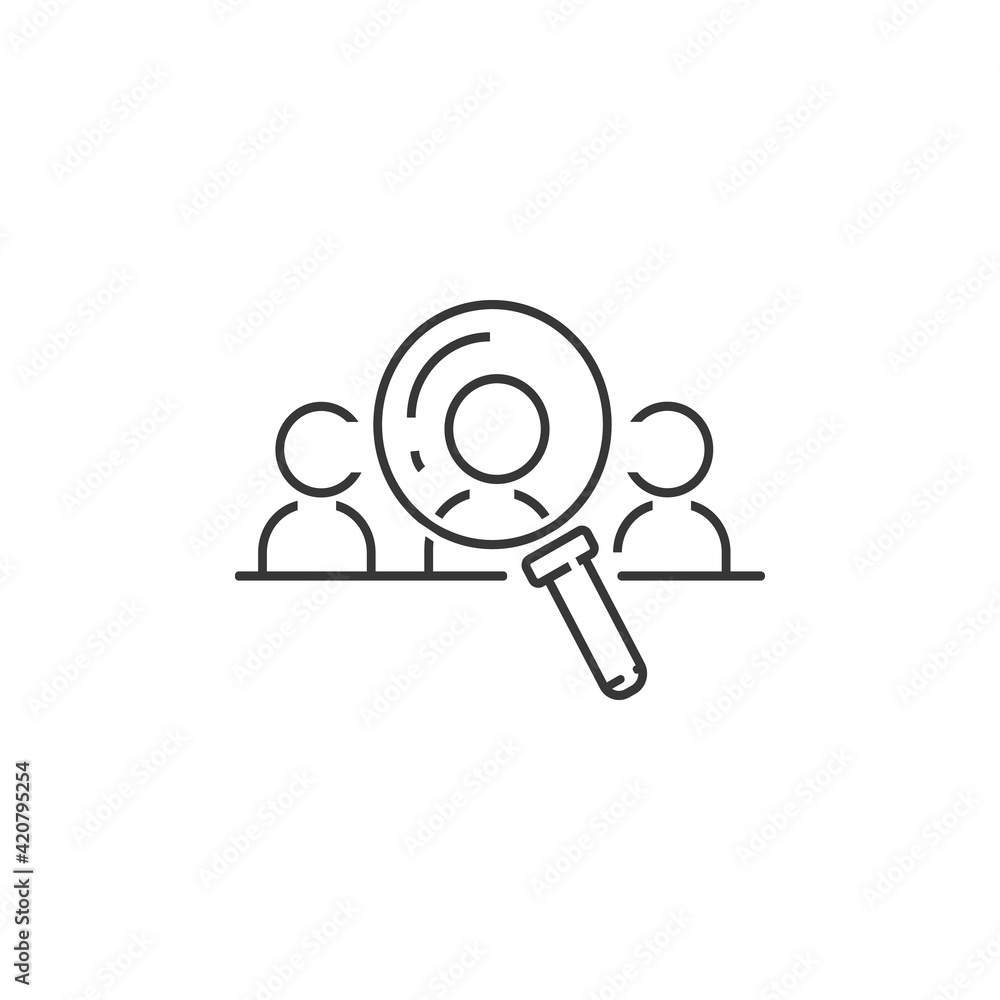 Human resource icon, recruit linear sign isolated on white background - editable vector illustration Human resource icon, recruit linear sign isolated on white background - editable vector illustration