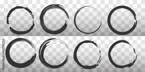 Grunge frame collection. rounded Grunge border set.Grunge round shapes. Grunge banner collection. Vector