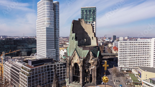 Famous Kaiser Wilhelm Memorial Church in Berlin - urban photography photo