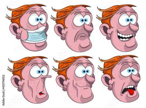 Personnage avec diverses expressions