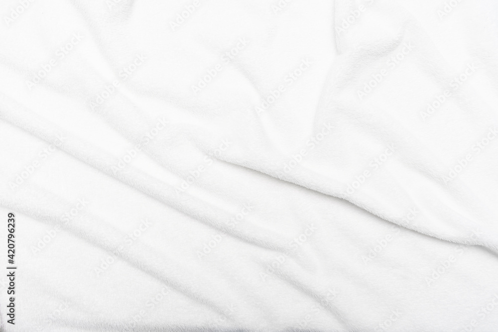 White crumpled plaid, texture, top view White crumpled plaid, texture, top view