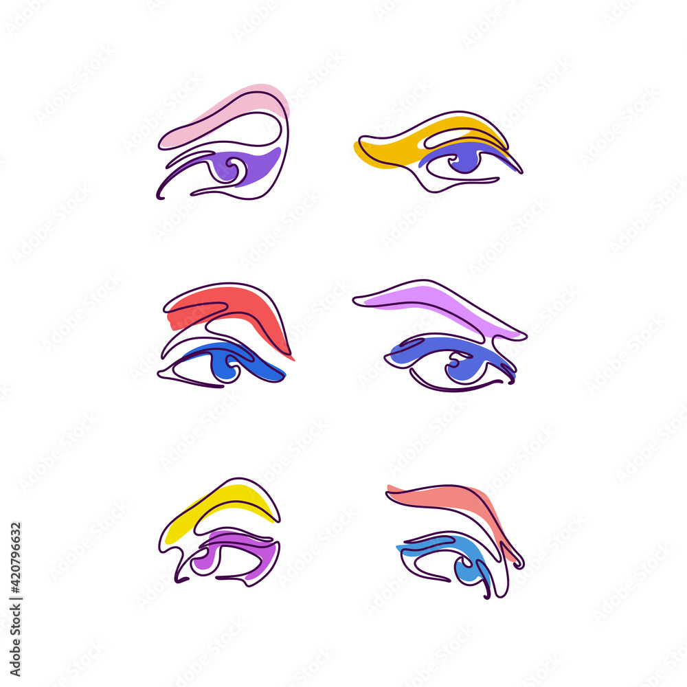 Contour line illustration of eyes for beauty salons, cosmetics. Contour line illustration of eyes for beauty salons, cosmetics.