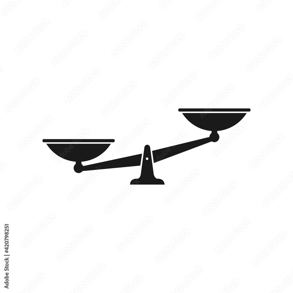 Scales black icon. Vector scale simple illustration Scales black icon. Vector scale simple illustration