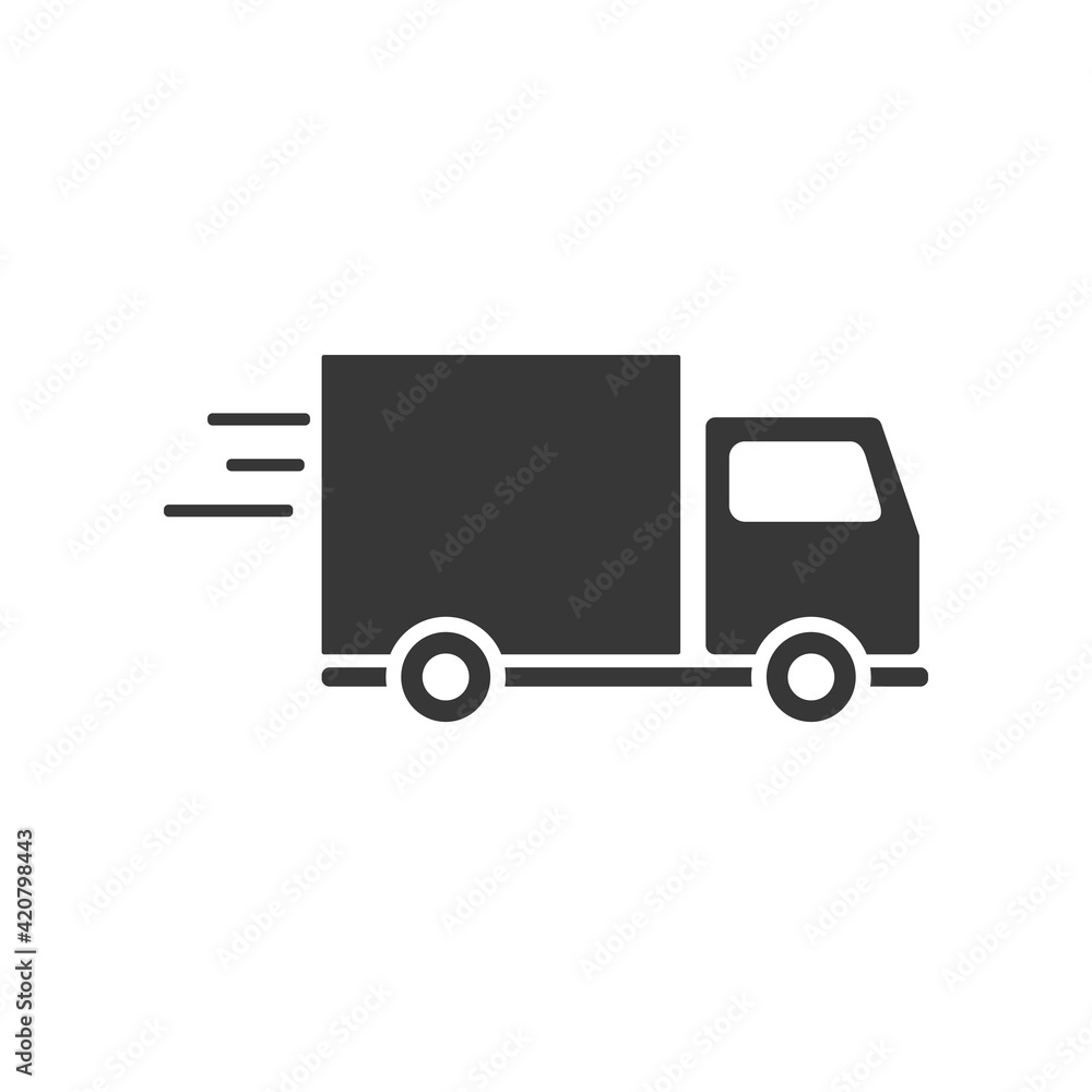 Fast shipping delivery truck icon.