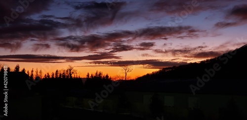 sunset in the mountains