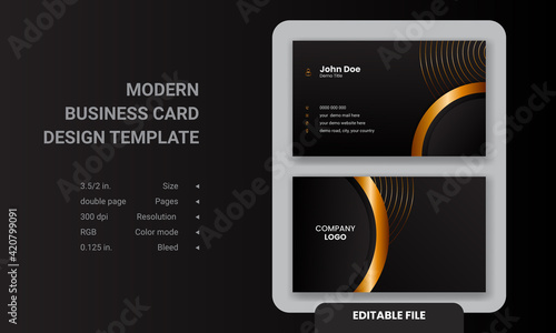 Modern Colorful professional business card, clean stylish visiting card template design