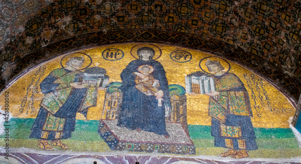 Mary and Jesusu mosaics hagia sophia
