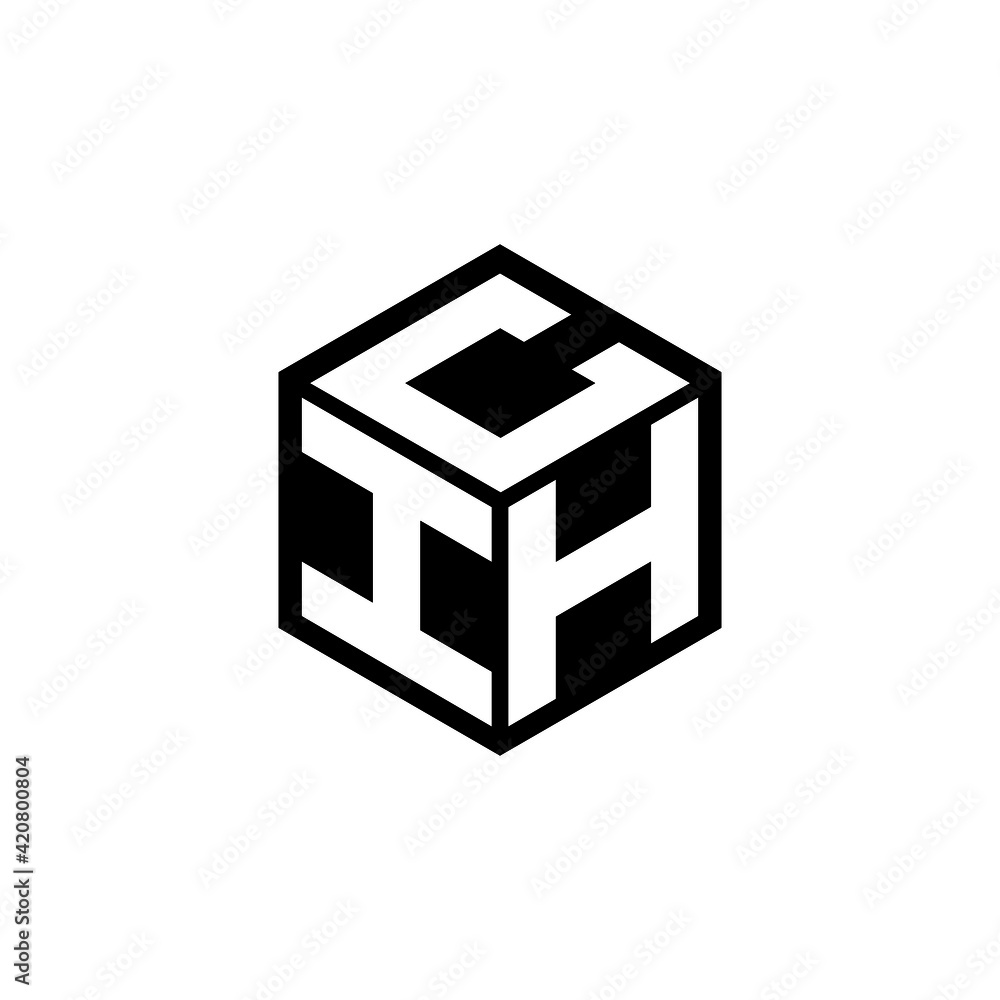 Ihc Letter Logo Design With White Background In Illustrator Cube Logo