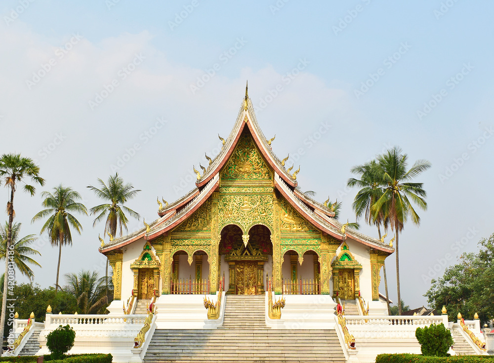 Phra Ubosot in Luang Prabang,  Buddhist, World Heritage City,laos PDR 2021