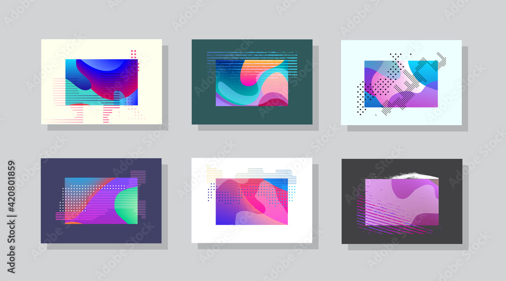 Covers with minimal design. Abstract backgrounds. Vector frame for text