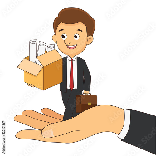 Boss offering a new office to employee
