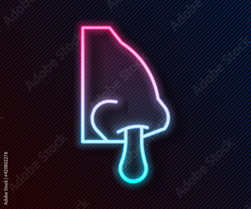 Glowing neon line Runny nose icon isolated on black background. Rhinitis symptoms, treatment. Nose and sneezing. Nasal diseases. Vector