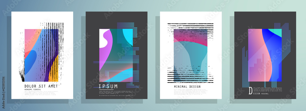 Artistic covers design. Creative colors backgrounds. Trendy futuristic design