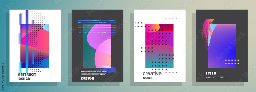 Artistic covers design. Creative colors backgrounds. Trendy futuristic design - obrazy, fototapety, plakaty 