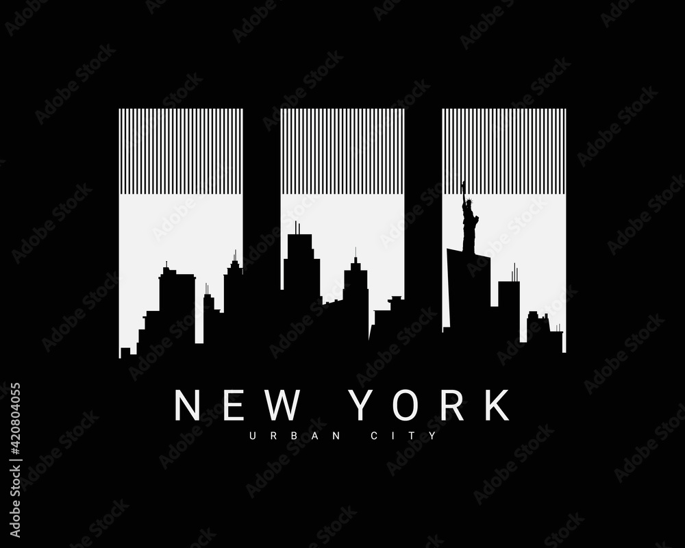 Fototapeta premium Vector illustration of letter graphics, New York, creative clothing, perfect for the design of t-shirts, shirts, hoodies, etc.