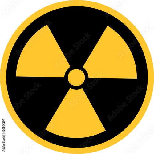 Nuclear hazard radiation icon sign. Safety signs and symbols.
