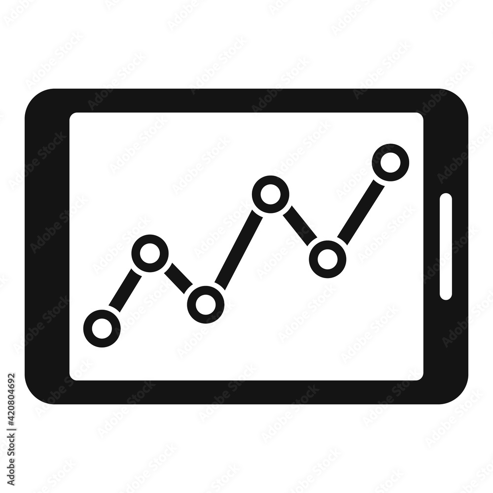 Crisis analysis icon, simple style Crisis analysis icon, simple style