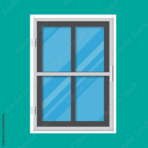 mosquito wire screen on window isolated on background vector illustration.