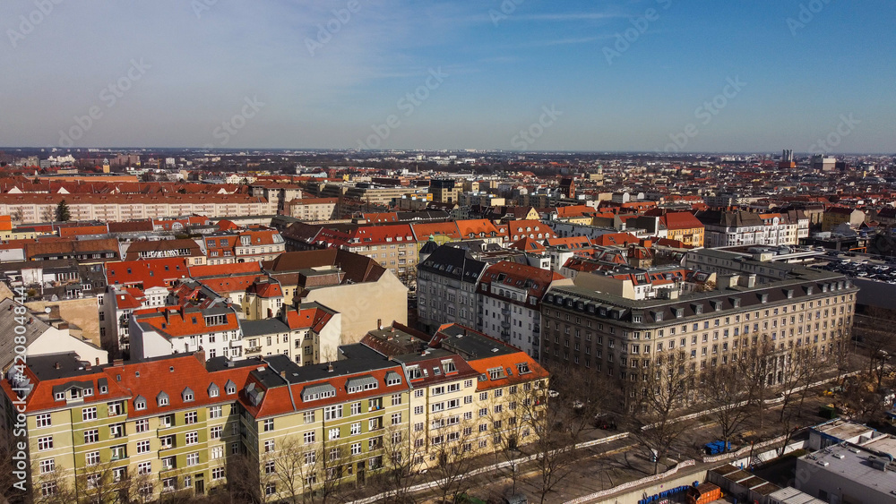 Obraz premium Beautiful city of Berlin from above - aerial view - urban photography